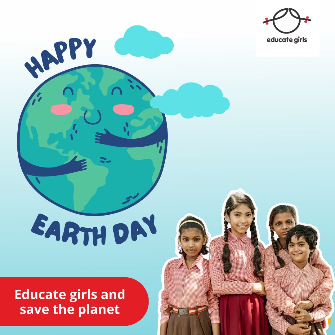 Happy #EarthDay! When girls are educated, they are equipped to make informed choices, advocate for sustainability & drive positive change for our #environment. Let's celebrate the power of education in shaping a greener, more sustainable future for all! #EarthDay #EducateGirls