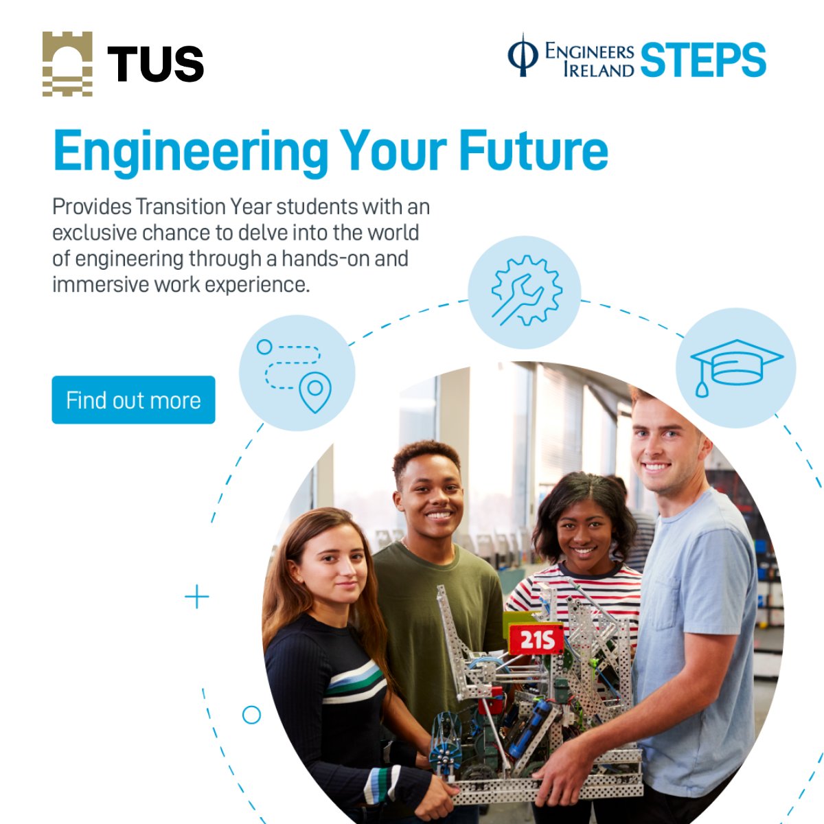 Thank you to TUS Athlone for hosting transition year students today for their Engineering Your Future experience. 

#STEPSEngineeringYourFuture #YoungEngineers @TUS_ie