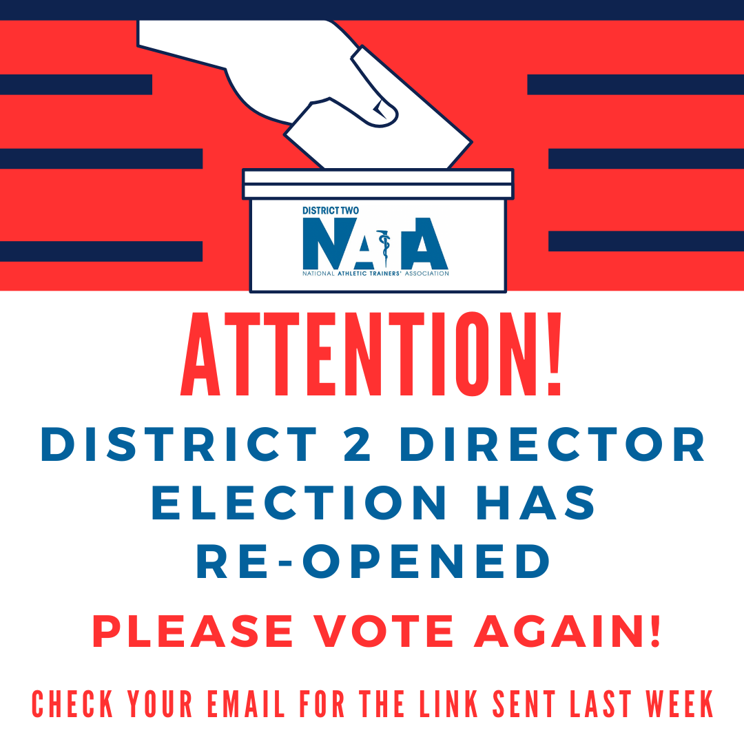 ‼️D2 Members - we need your help! ‼️The D2 Director election is open until 11:59PM on May 2. If you already voted earlier this month, we ask that you please re-vote using the link that was sent to your email last week. Thank you for exercising your right to vote! #NATAD2