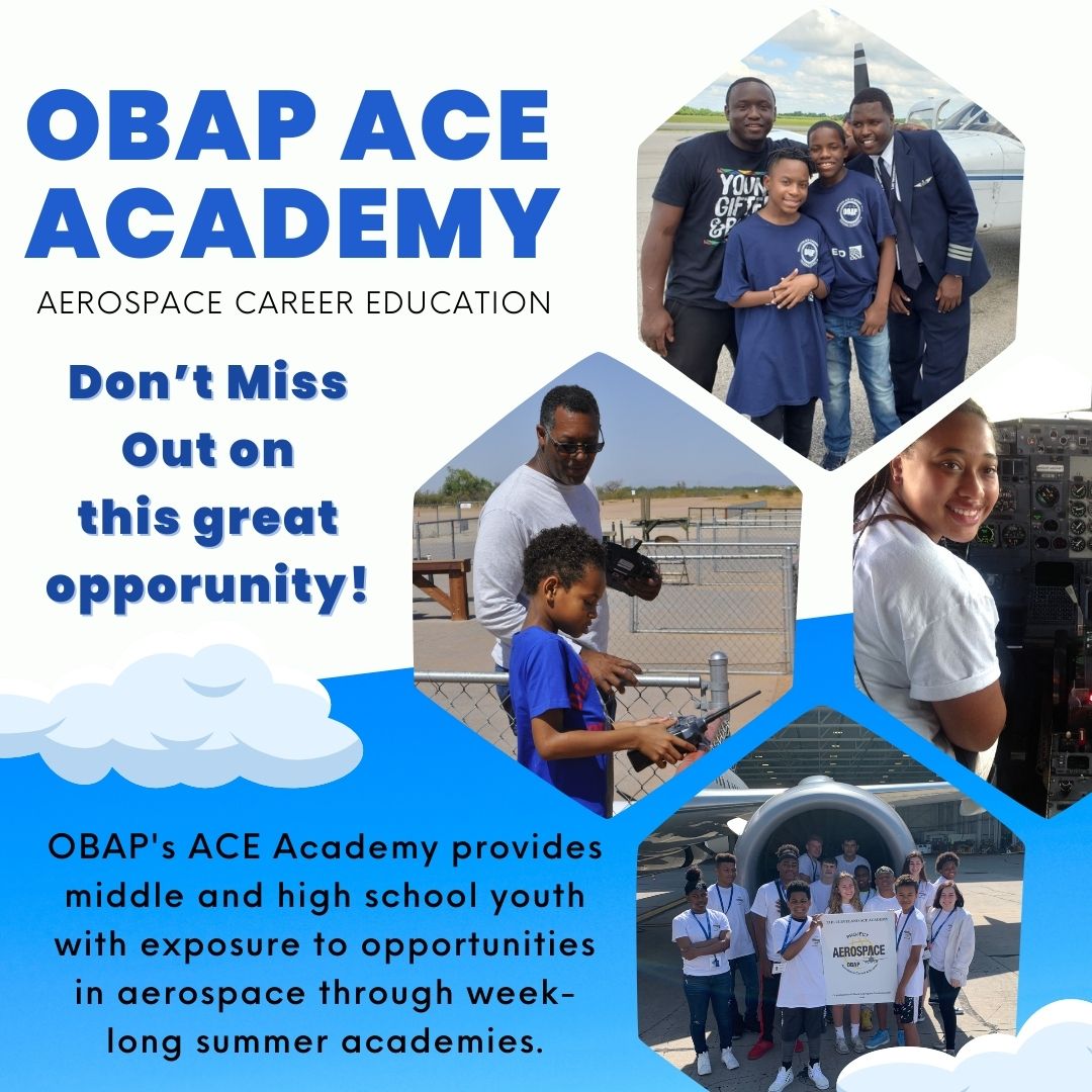 OBAP's immersive ACE Academies are tailored to provide exposure to the history of aviation, fundamentals of aerodynamics, air traffic control procedures, aerospace technologies, and introductions to aerospace careers. obap.org/outreach-progr… #obapexcellene