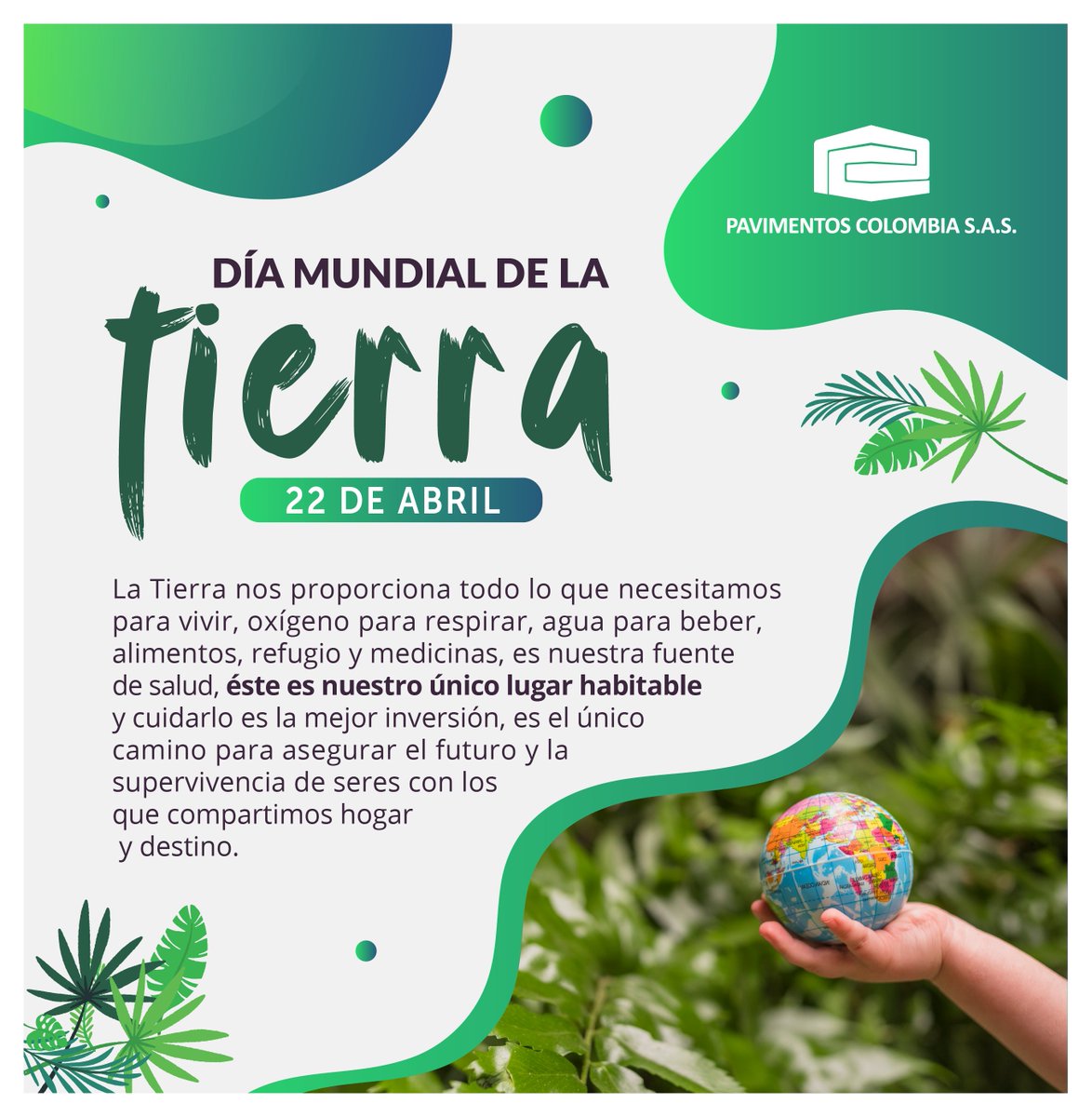 PavcolSAS's tweet photo. #SostenibilidadAmbiental | Hoy conmemoramos el Día de la Tierra 🍃

En Pavimentos Colombia estamos comprometidos con la protección de nuestro planeta, implementando acciones por la sostenibilidad y haciendo la diferencia en el sector de la infraestructura vial del país. https://t.co/Metw3s9MRz