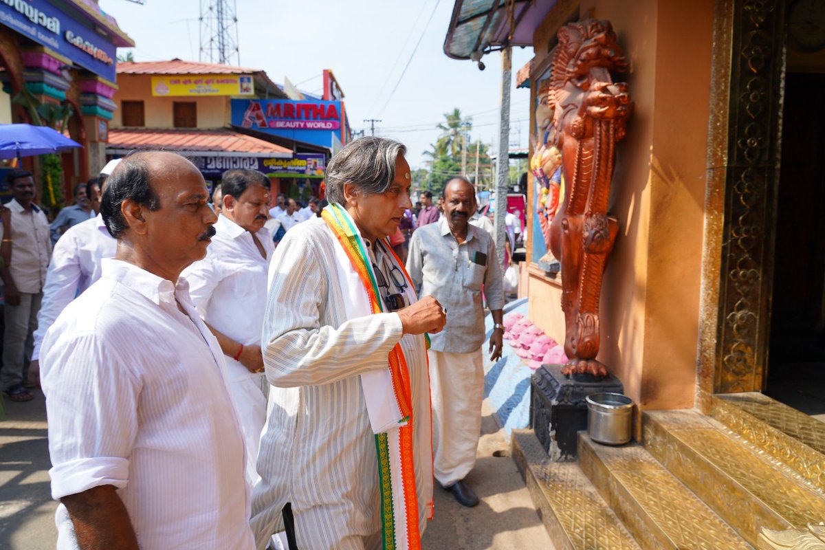 Began today with a visit to the Neyyattinkara Sreekrishna Swami Temple followed by a visit to the Sree Maha Ganapathy Temple. Offered darshan and sought blessings for a successful conclusion to the campaign.