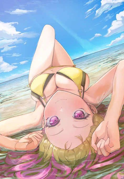#私はこういう絵師です見た絵師全員参加海&amp;水着を描くのが好きです 