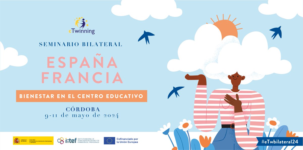 Próximamente 👇

👉Seminario #eTwinning Bilateral España-Francia 🇪🇸-🇫🇷

ℹ️Lugar: Córdoba

📅Fecha: 9-11 mayo

📣Síguenos en el hashtag #eTwbilateral24