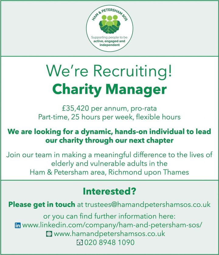 We’re Recruiting for a new Charity Manager!