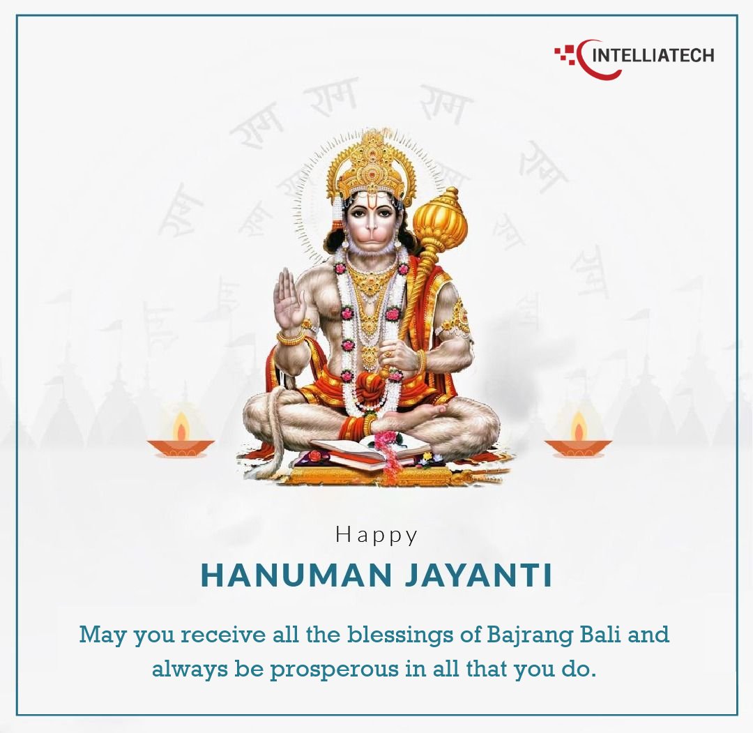 IntelliaTechPvt's tweet photo. Happy Hanuman Jayanti

May his divine grace be with us and guide us on the path of righteousness.

#hanumanjayanti2024  #intelliatech #itcompany https://t.co/IpLvFyX281