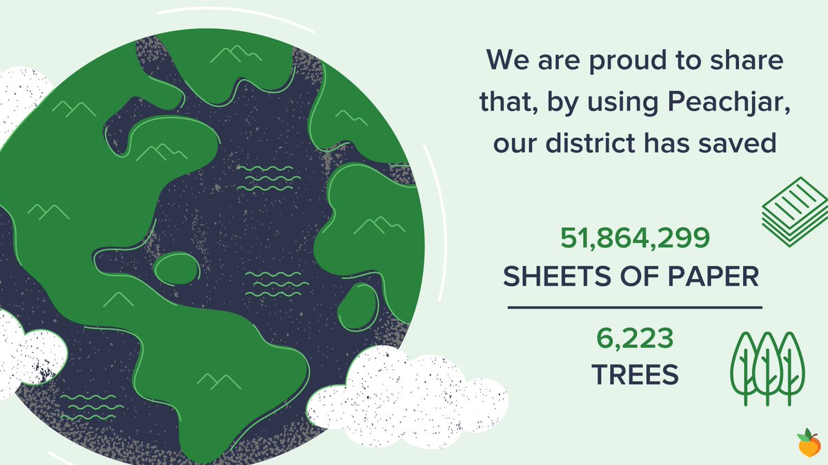 Happy Earth Day! Did you know❓Lexington One has saved 51,864,299 sheets of paper and 6,223 trees since launching @Peachjar! We want to see what you are doing to help our planet. Share and tag us!🌎🌲