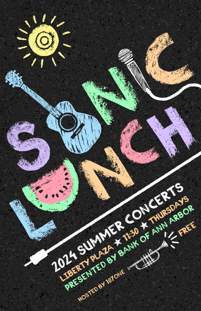 🎸@bankofannarbor Sonic Lunch is ready to rock!🎶 4/24 Openers Announcement 11 AM 4/29 Headliners Announcement live on @annarbors107one 8 AM #annarbor #soniclunch ☀️🎺