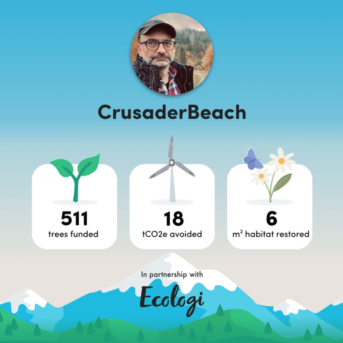 #EarthDay. 🌎 CrusaderBeach aims to make music sustainably by contributing an amount from its revenue to support tree planting and climate projects, with the help of @Ecologi_hq. 🌱 See how your plays of my music has made a difference here: ecologi.com/crusaderbeach #EarthDay2024