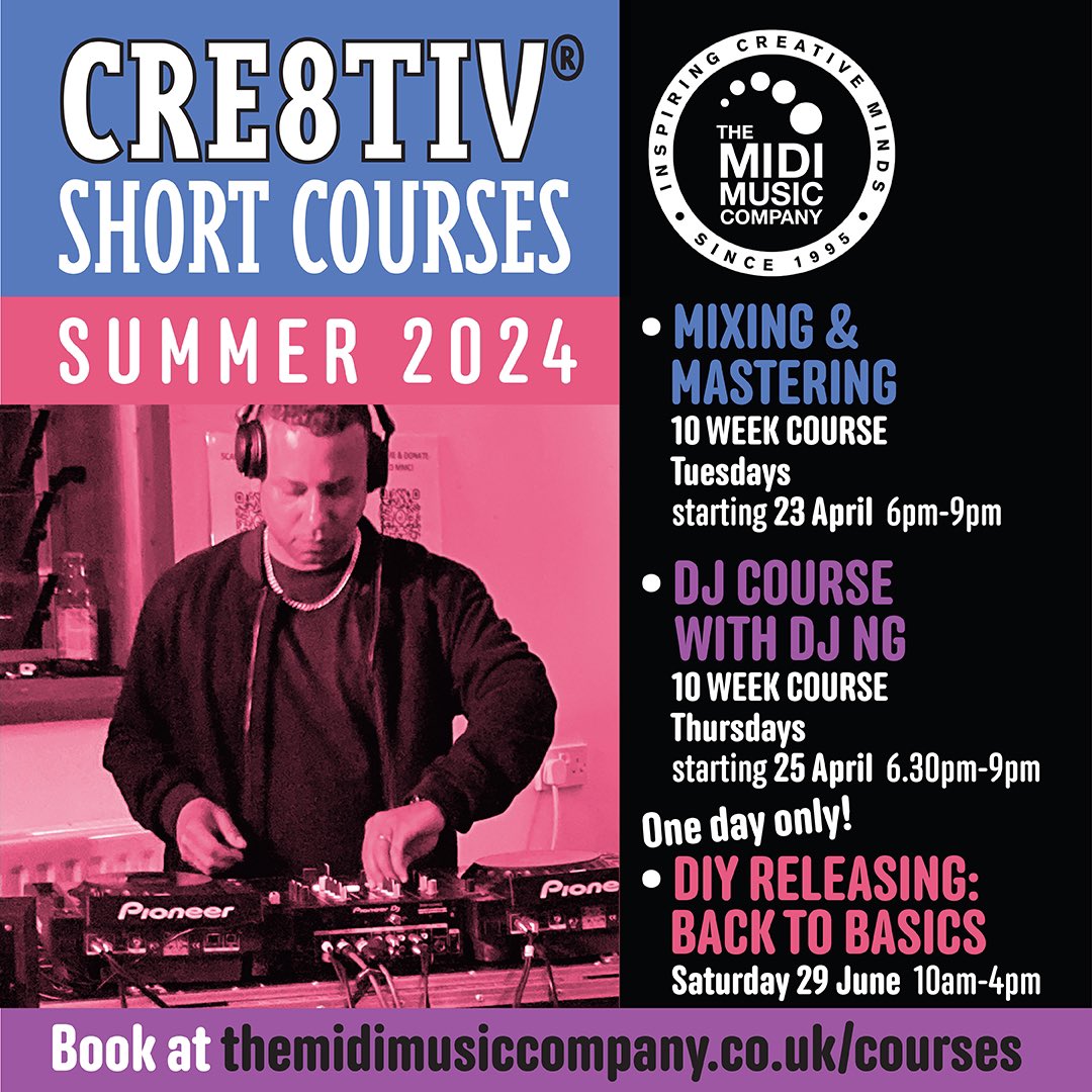 Still time to sign up to the 4th Edition/term of my 10 week DJ course held @TheMidiMusicCo link here 👇 starts this Thursday! 
themidimusiccompany.co.uk/programme/cre8…