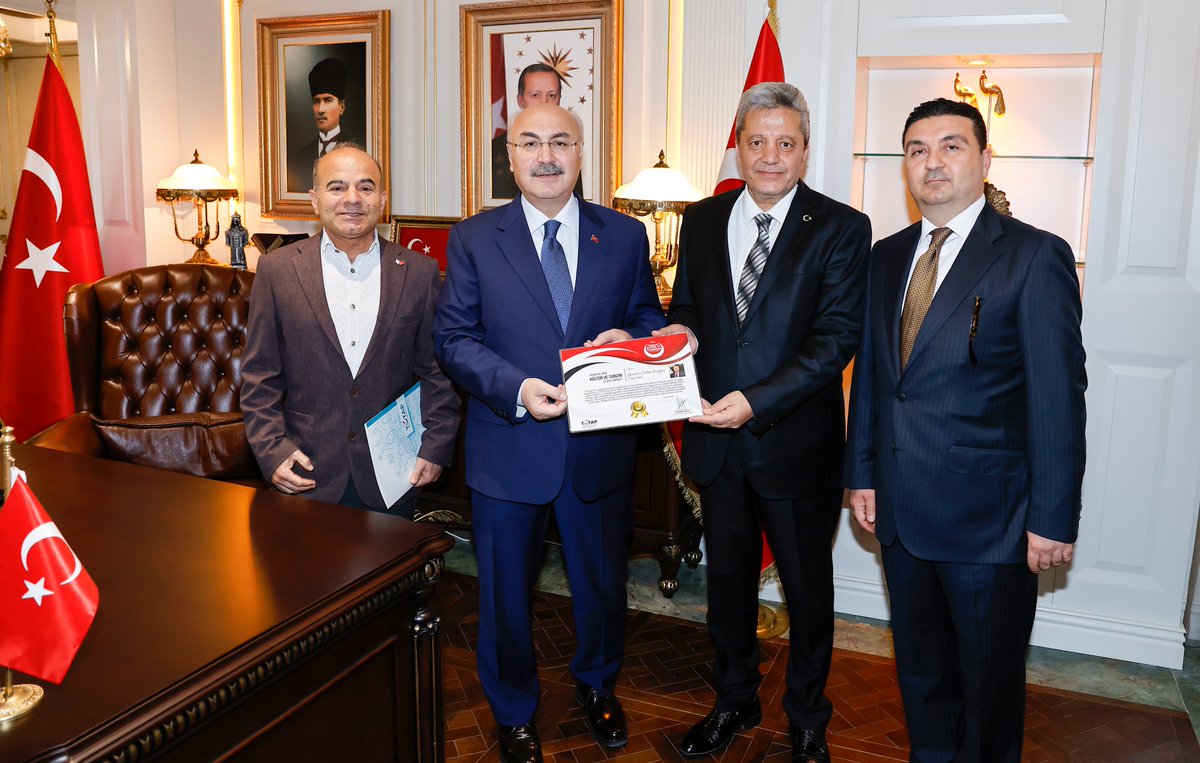 Valimiz Sayın @yskosger, Turizm Tanıtma Platformu (TUTAP) Yönetim Kurulu Başkanı Fikret Yıldız ile beraberindekileri kabul etti.