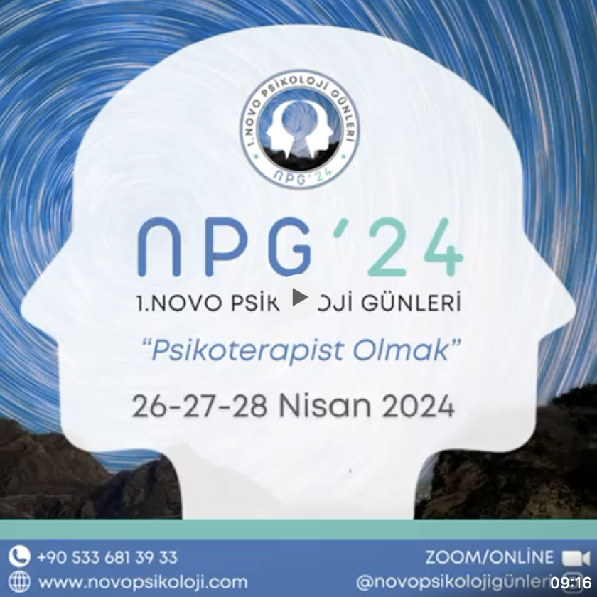 'Psikoterapist Olmak' temalı Novo Psikoloji Günlerinde, 27 Nisan Cumartesi saat 12:00-13:30 arasında 'Psikodrama Grup Psikoterapisi ve Uygulama Alanları' konusunda bir sunum gerçekleştireceğim. Sunum sonunda soru cevap bölümü de yer alacak. Görüşmek üzere. Kayıt için: