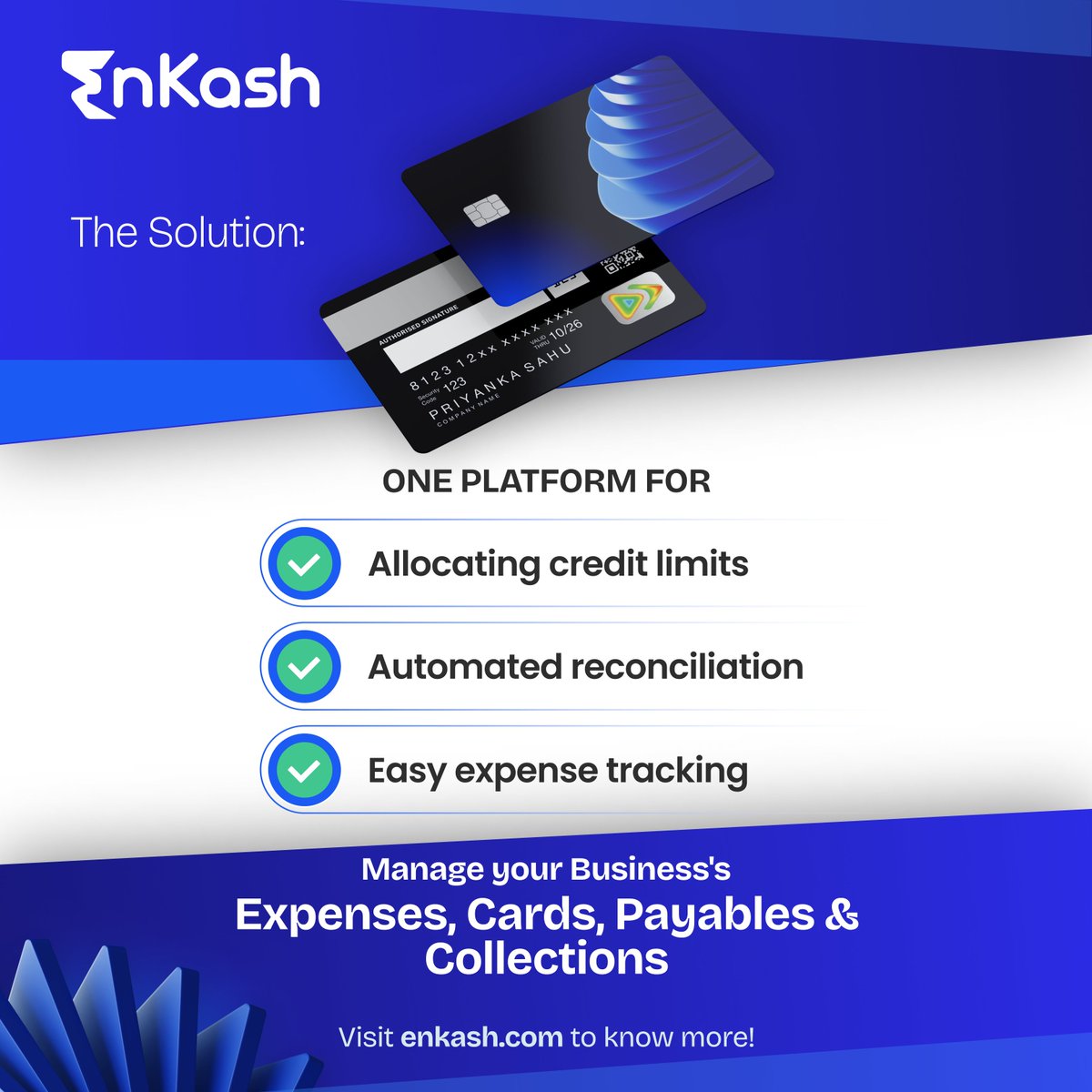 One Platform to Rule Them All!🌟 EnKash's Unified Solution for Expenses, 💳 Cards, 💰 Collections, and Payables. Experience the future of financial management today! 🚀 #Expense #businessgrowth #business #smartbusinessmove