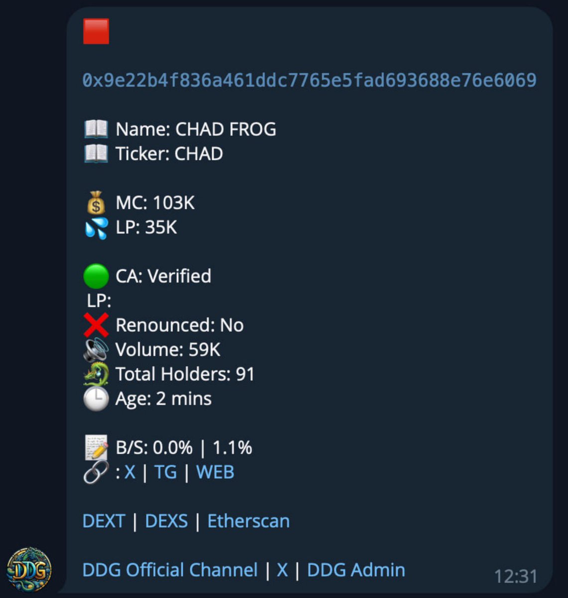 DegenDragonsBot's tweet photo. Degen Dragons Bot alerted Subscribers of $CHAD at $103K MC and it had just hit an ATH of $450K MC 🔥

A Great Way to start of the Week for the Dragons 🐉

Start your Free Trial today and don’t miss out on the next Signal at https://t.co/7LtzMSp61z https://t.co/qGibXGIDCS