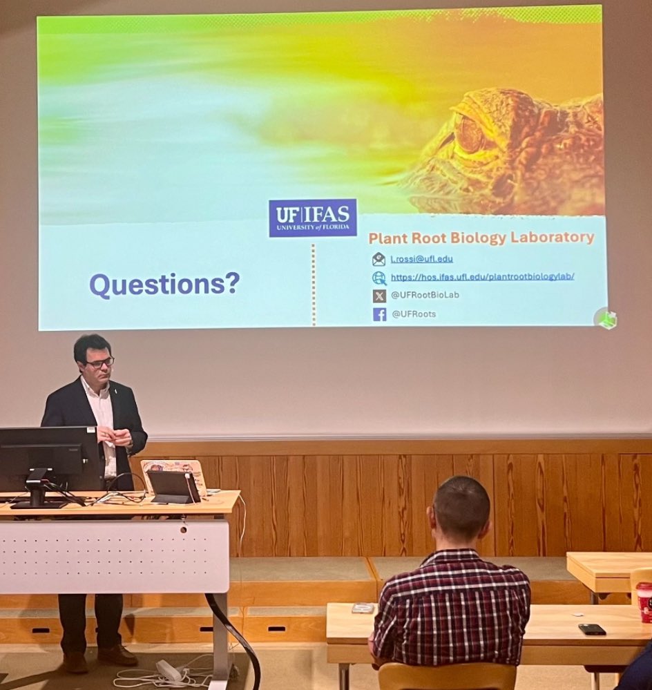 #UFIFASIRREC Prof. Dr. Lorenzo Rossi presents “Anatomical and physiological adjustments in Florida 🍋‍🟩 citrus trees affected by citrus greening” at the Swiss Federal Research Institute WSL in Switzerland. 🇨🇭 @WSL_research @UF @ufhorticulture @UFRootBioLab @ASHS_Hort #HLB