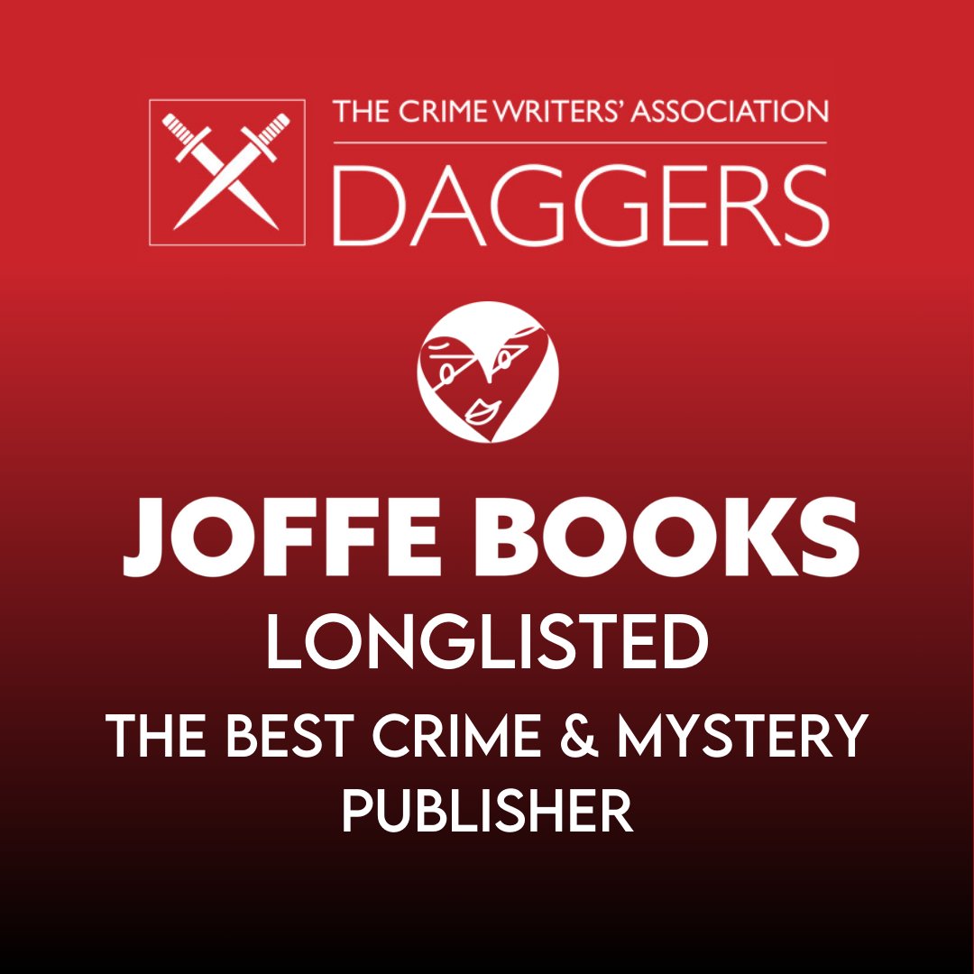 JoffeBooks's tweet photo. We’re thrilled to be longlisted for the CWA Dagger award for Best Crime &amp; Mystery Publisher! The CWA Daggers are the oldest crime fiction awards celebrating the greatest authors and publishers in the crime writing genre. We’re truly honoured to be part of such a fantastic list! https://t.co/76RWbG8vKu