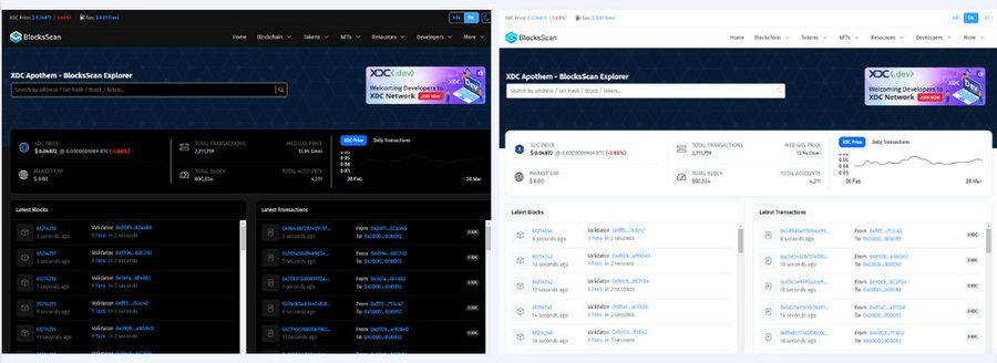 🚀XDC @BlocksScan Explorer v2 👇! Explore the #XDC ecosystem with enhanced features for tracking transactions, #smartcontract & blocks. Read the guide: xdc.dev/blocksscan/blo… Explorer the #BlocksScan explorer: apothem.blocksscan.io Share your thoughts & suggestions! #XDC