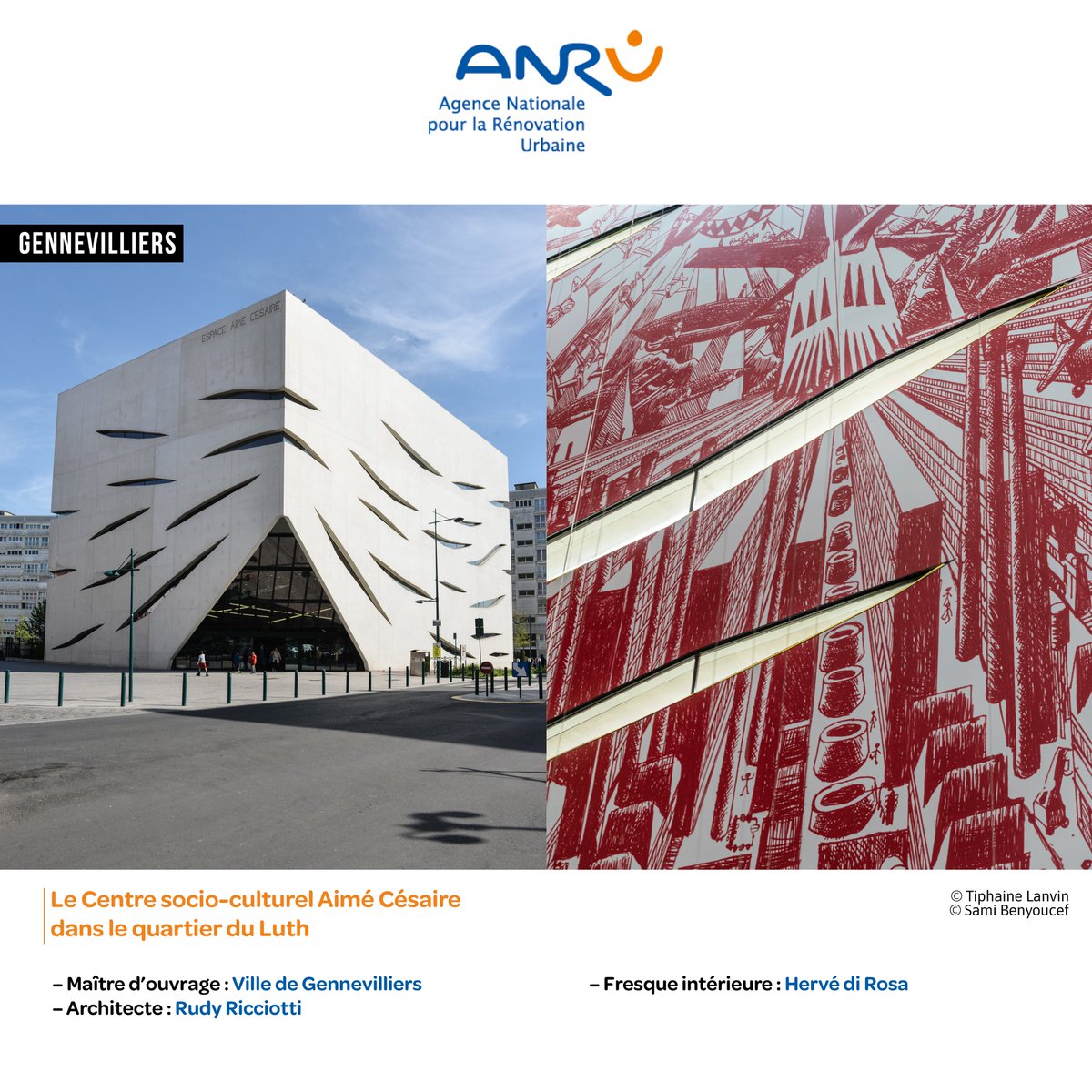 Le Centre Aimé Césaire de #Gennevilliers à découvrir dans notre carnet #20ansrenov : patrimoine architectural et quartiers populaires anru.fr/actualites/vin… @V_Gennevilliers @Prefet92 @BanqueDesTerr @Ecologie_Gouv @UnionHlm @ActionLogement