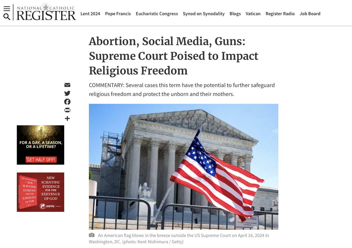 📖READ: Director @BayerPicciotti explores several cases in the Supreme Court that have the potential to further safeguard religious liberty in @NCRegister. 👉>>ncregister.com/commentaries/a…