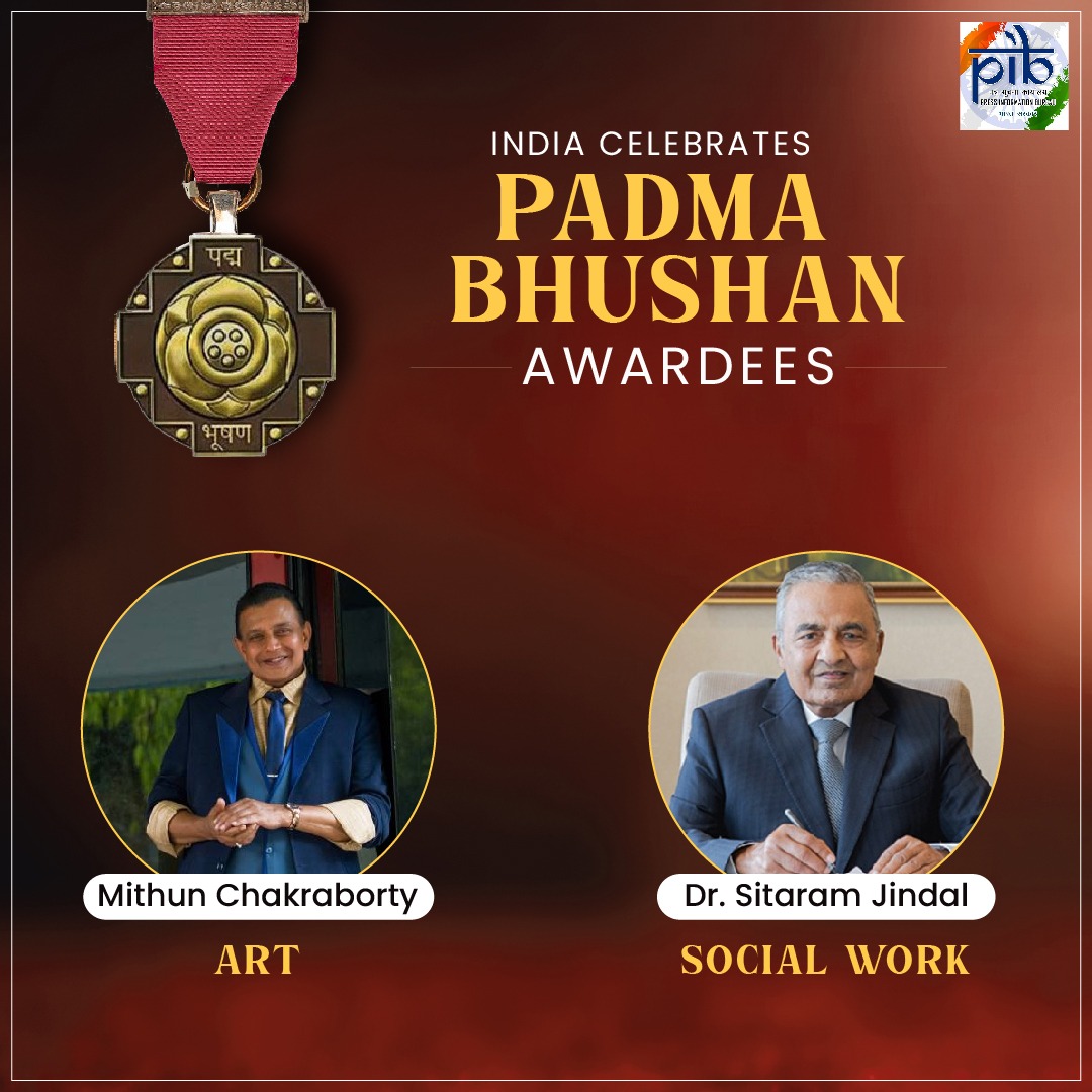 President Droupadi Murmu presents the #PadmaBhushan to:

🏆 Mithun Chakraborty (Art)
🏆 Dr. Sitaram Jindal (Social Work)

#PeoplesPadma #PadmaAwards2024