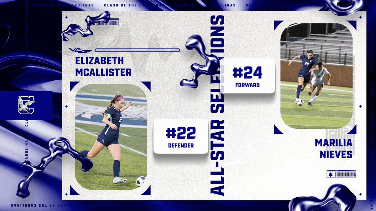 Congratulations to @MariliaNieves and @mcallistereliz on being selected to the Clash of the Carolinas All-Star game. The coaching staff and team couldn’t be prouder!! @schssca @SCSoccer @CHS_BlueEagles @BlueEagleAD @coachwoolbright