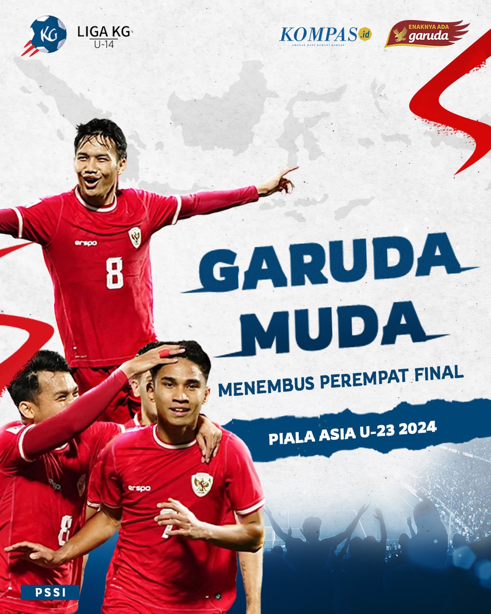 Selamat untuk Tim Indonesia U-23 lolos babak perempat final Piala Asia U-23 2024. Terdapat M Ferarri yang pernah berlaga di LKG U-14 musim 2017/2018.

Powered by <a href="/kacang_garuda/">Kacang Garuda</a>
Managed by <a href="/hariankompas/">Harian Kompas</a>

#LigaKompasKacangGaruda2023 #AyokMainLagi #JanganNontonBolaTanpaKacangGaruda