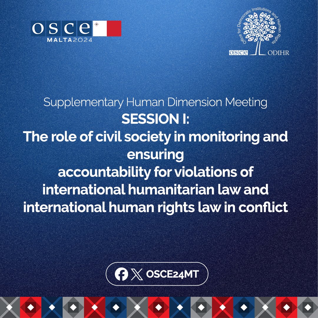 Anticipating an engaging first session of #SHDM1 today, where we will explore the vital role of civil society in monitoring and ensuring accountability for #IHL and #IHRL violations in conflict zones. We look forward to discussing innovative tools & collaborative efforts that…