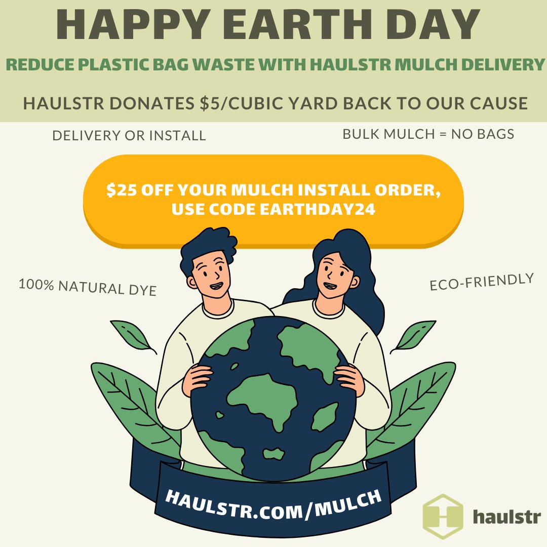 Need mulch this spring? @HaulstrIndy donates an average of $30 back to the @HeroesFndtn for every mulch delivery order placed. Use code EARTHDAY24 to save $25! 🌍 haulstr.com/heroesfoundati… #beatcancer #whyheroes #Haulstr #EarthDay #EarthDay2024