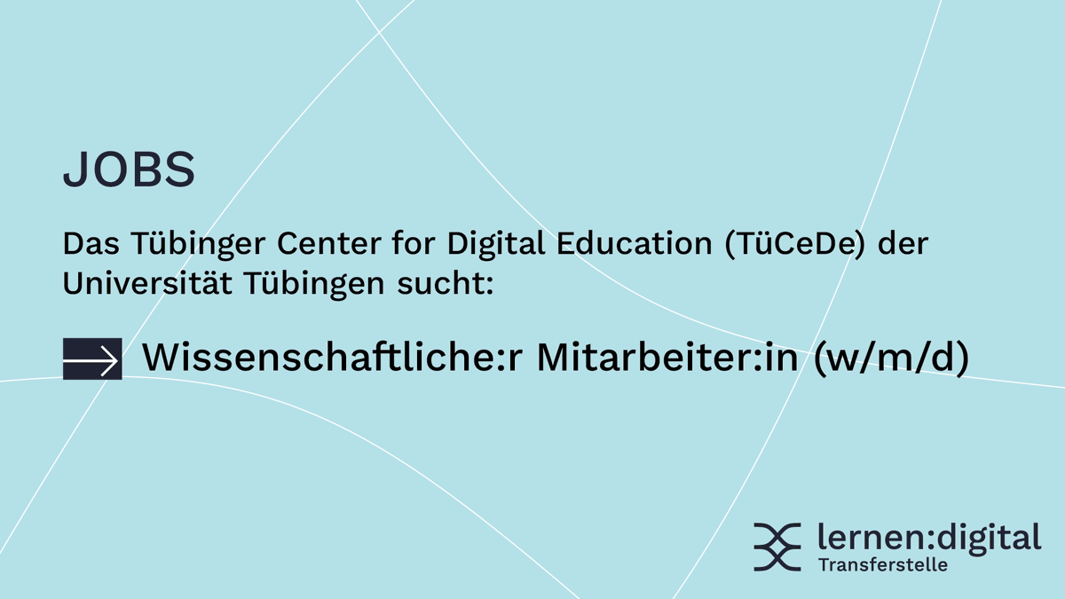 🫵 Broker:in gesucht! Der Kompetenzverbund #lernendigital sucht zum nächstmöglichen Zeitpunkt Verstärkung an der Universität Tübingen. Bewerbungsfrist ist der 15. Mai 2024. Zur Ausschreibung: uni-tuebingen.de/universitaet/k…