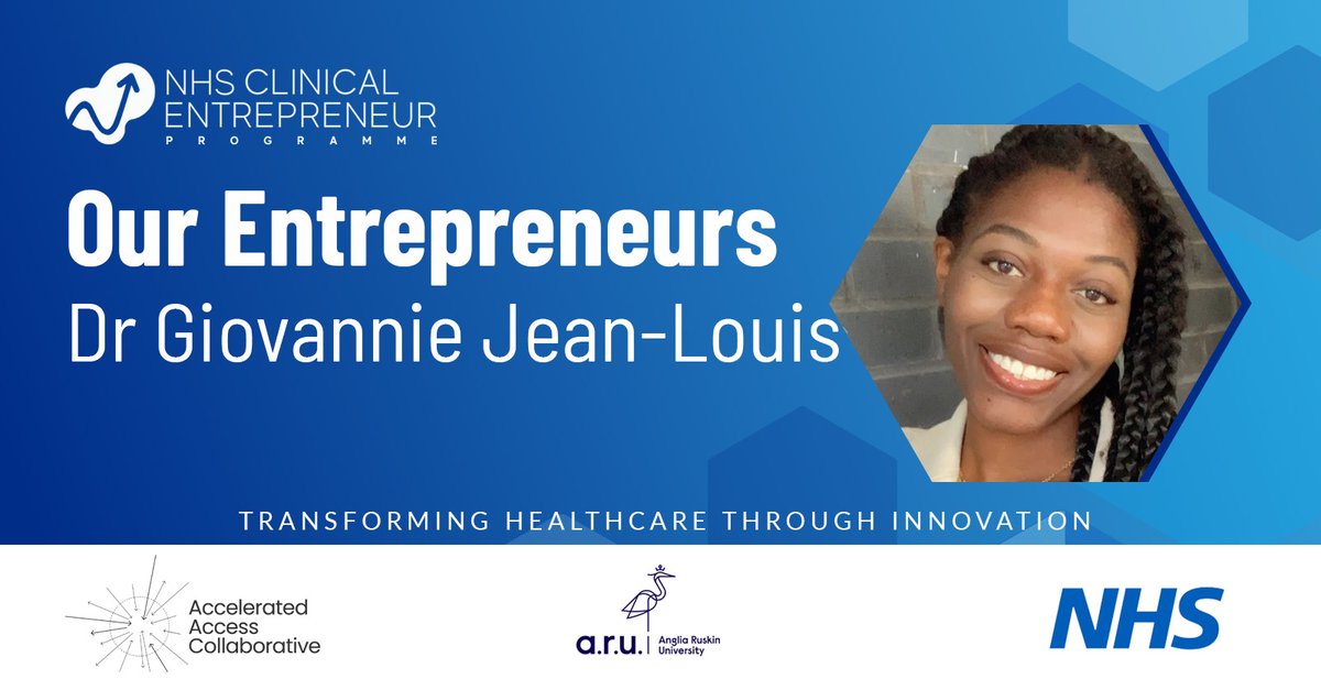 Meet Our New #OurEntrepreneurs! 👋

In our latest #OurEntrepreneurs profile we meet cohort 8 Clinical Entrepreneur Dr Giovannie Jean-Louis, Paediatric Specialist Physiotherapist.

🔗 nhscep.com/?p=8761

#NHSCEP8 @DrTonyYoung @AACinnovation @Probrapp