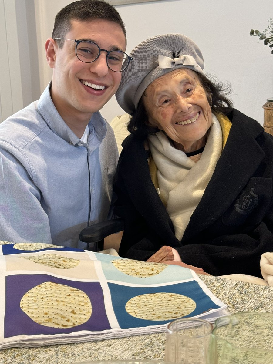 Pesach is a time to reflect on the meaning of freedom. For my great grandma, Lily Ebert, a centenarian Auschwitz survivor, it holds deep meaning. This year, we celebrate with heavy hearts, leaving an empty seat for the 133 hostages. Wishing everyone a meaningful Pesach ❤️