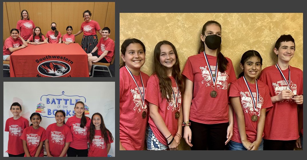 Southwestern Middle (@smsvcs1) on Twitter photo Congratulations SMS Battle of the Books team! They took home 3rd place medals in the VCS Battle on Friday! The students spent all year reading & studying the SSYRA Books. This competition put their memories to the test, & they did an amazing job!! <a href="/inspiredAP/">Jacquese Copeland</a> <a href="/volusiaschools/">Volusia County Schools</a> Congratulations SMS Battle of the Books team! They took home 3rd place medals in the VCS Battle on Friday! The students spent all year reading & studying the SSYRA Books. This competition put their memories to the test, & they did an amazing job!! <a href="/inspiredAP/">Jacquese Copeland</a> <a href="/volusiaschools/">Volusia County Schools</a>