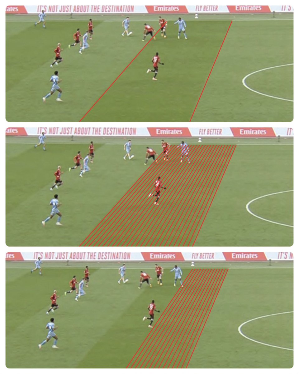 Hear me out? Looking at it, even without the frame rate argument, Coventry’s goal was more offside than you think… The actual lines the PGMOL draw are based on the groundsman’s lines on the grass (only 1), when they should be using a ‘blended’ lines from 2 sources Thoughts?