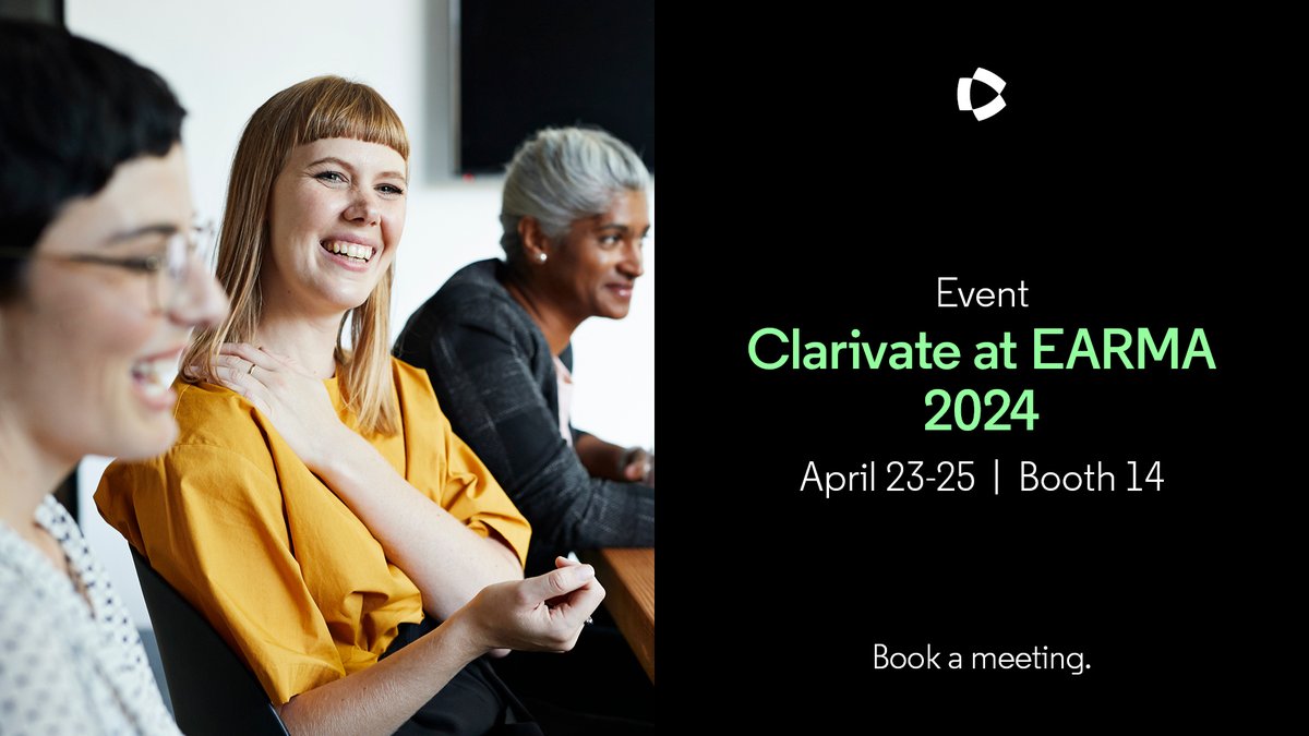 Nour_khlf's tweet photo. Join us this week at #EARMAconference! We're thrilled to connect with you at Booth 14, where @ClarivateAG awaits to share innovative ideas and solutions for research funding and analytics. Let's collaborate to enhance the world of research together. https://t.co/rrmJYN5XCz
