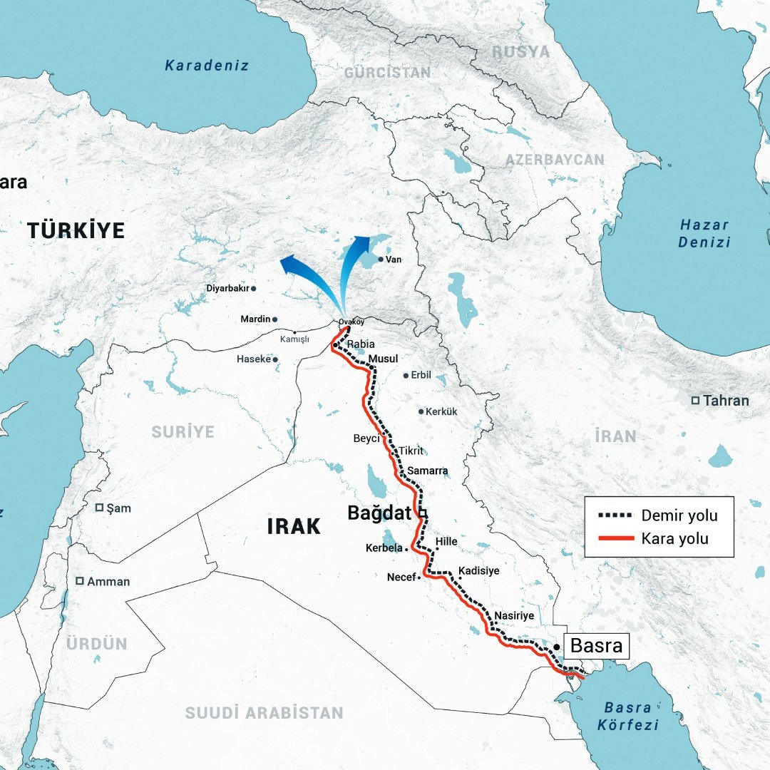 #SONDAKİKA | Türkiye ve Irak arasında Kalkınma Yolu Projesi anlaşması imzalandı. Basra Körfezi'ni Türkiye üzerinden Avrupa'ya bağlayacak proje, 2028'de tamamlanacak. 17 milyar dolara yapılması öngörülüyor.