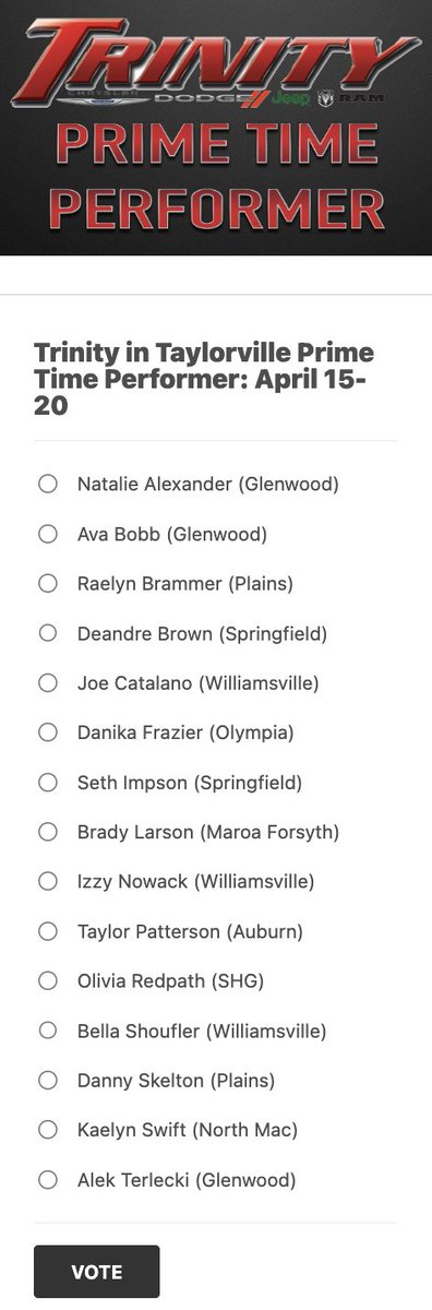 Record breaking performances, a walk-off, big days at the plate, and plenty more on Trinity in Taylorville's Prime Time Performer!

You can vote for the best performance every 12 hours on the site until Friday at 5pm
channel1450.com/2024/04/22/tri…