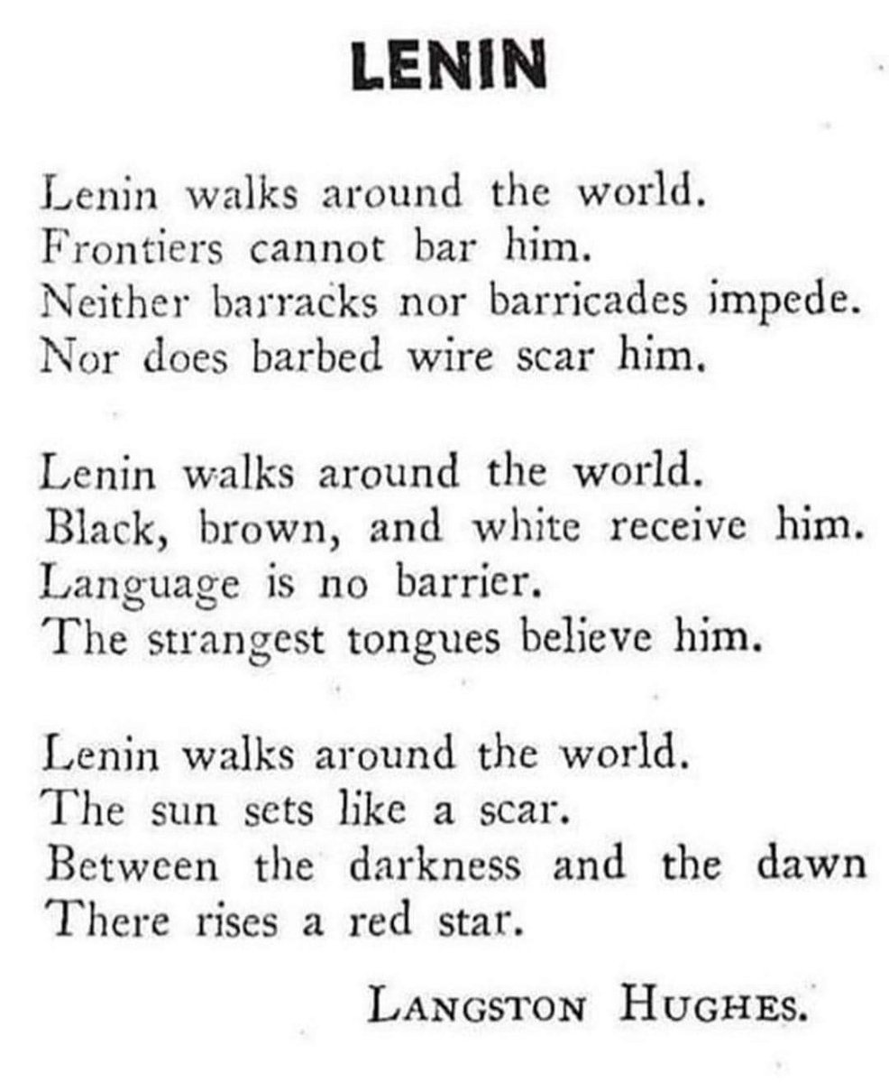 'Lenin' by Langston Hughes.