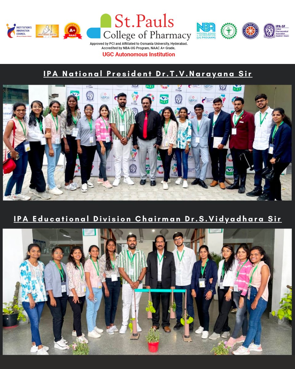 stpaulspharmacy's tweet photo. A Hearty #Congratulations to Almala Aiman #PharmD second year for receiving #FirstPrize 🏆 in #PosterPresentation &amp; Aastha Thakur Pharm D Second year for receiving the #SecondPrize 🏆 in #SingingCompetition organised as a part of #CulturalActivities at the #Event.

#IPASF #IPA https://t.co/vL25J6TXVD