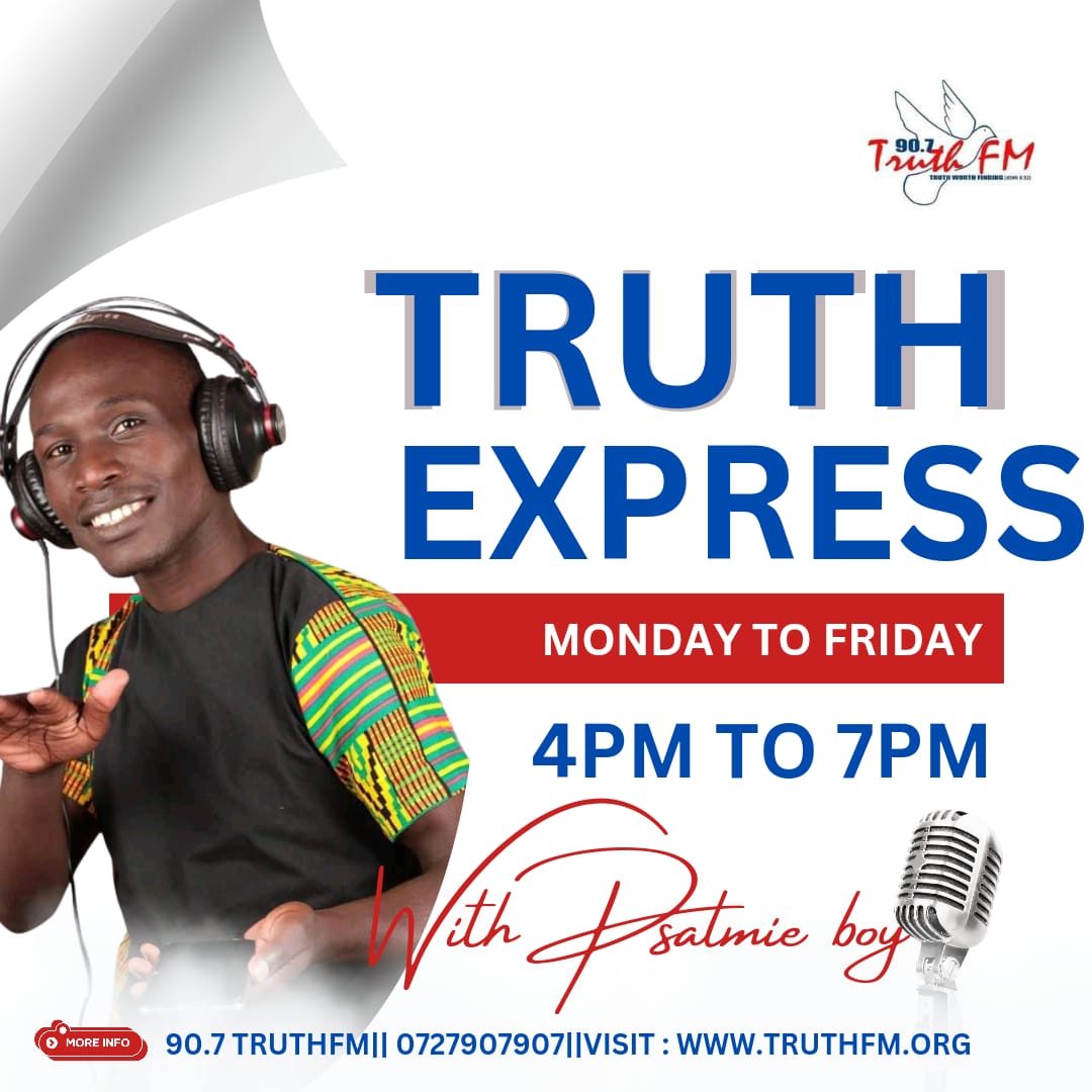 Truthfmkenya's tweet image. 2 Corinthians 4:18
Happy New Week and Welcome to #TruthExpress with @psalmieboy254  till 7pm. So far since Weekend how is Your day coming along?. Represent your Area Code.
Call/Whatsapp-0727907907
truthfm.org
Tweet- @truthfmkenya
#RecapMonday