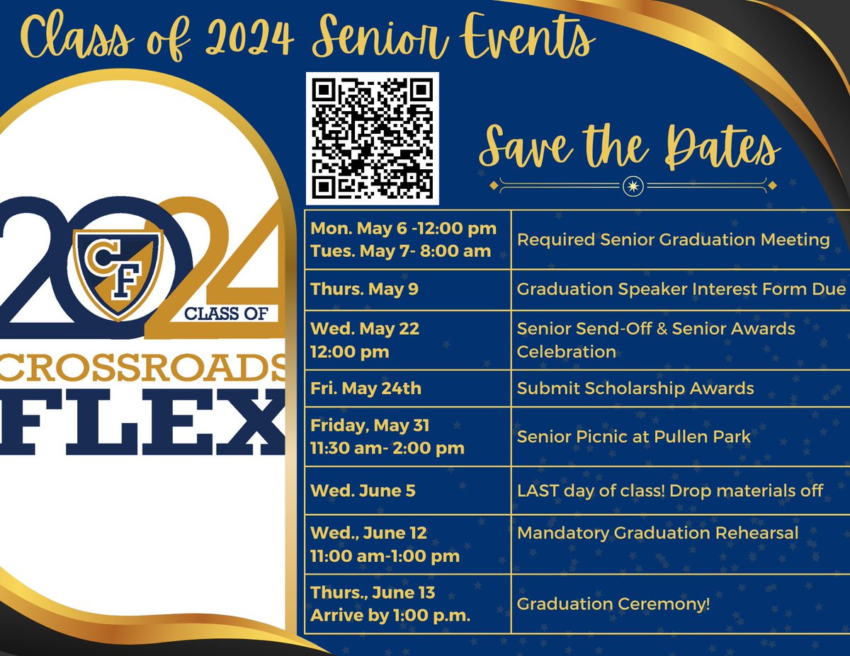 It's SENIOR season! Class of 2024, mark your calendars for these exciting celebrations!