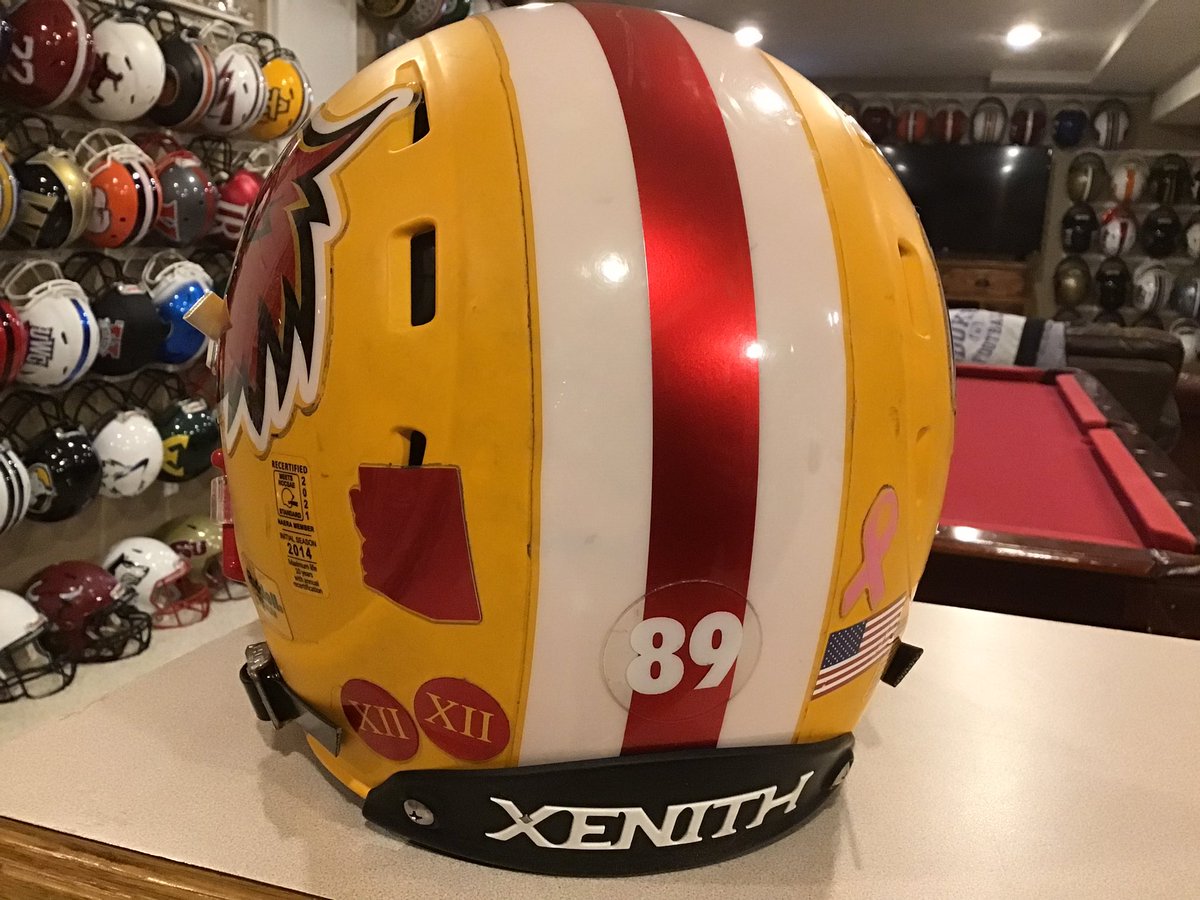 Helmet of the day #99! NAIA Monday gives us the Arizona Christian Firestorm! @firestormfb plays @NAIAFBALL out of the @FConference and are coached by @JeffBowenACU! One of only 5 College football programs in the state of AZ! Great lid! @CFBHome