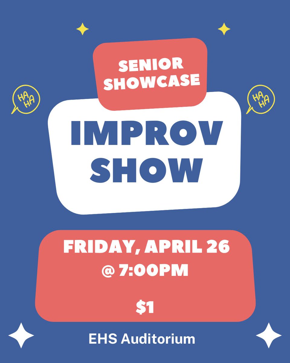 Come support our Improv Team and Improv Senior members on their final improv show of the school year!