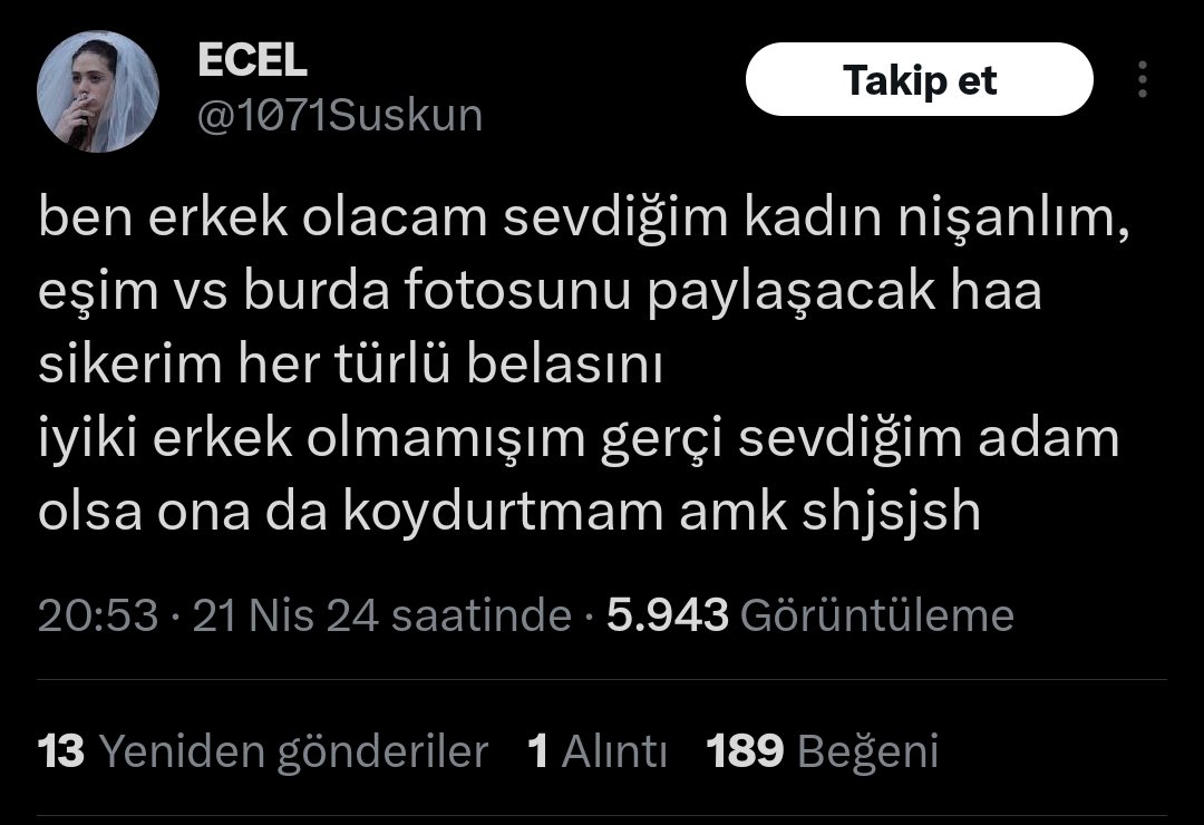 Bazı zihniyetleri gerçekten anlayamıyorum. Burada profil resmi olan kadınlar var. Bu edepsizlik mi oluyor? Peki bir erkeğin, sevdiği kadının böyle bir üslubu olmasına ve bunu binlerce kişinin görebileceği şekilde paylaştığında tepkisi ne olmalı?