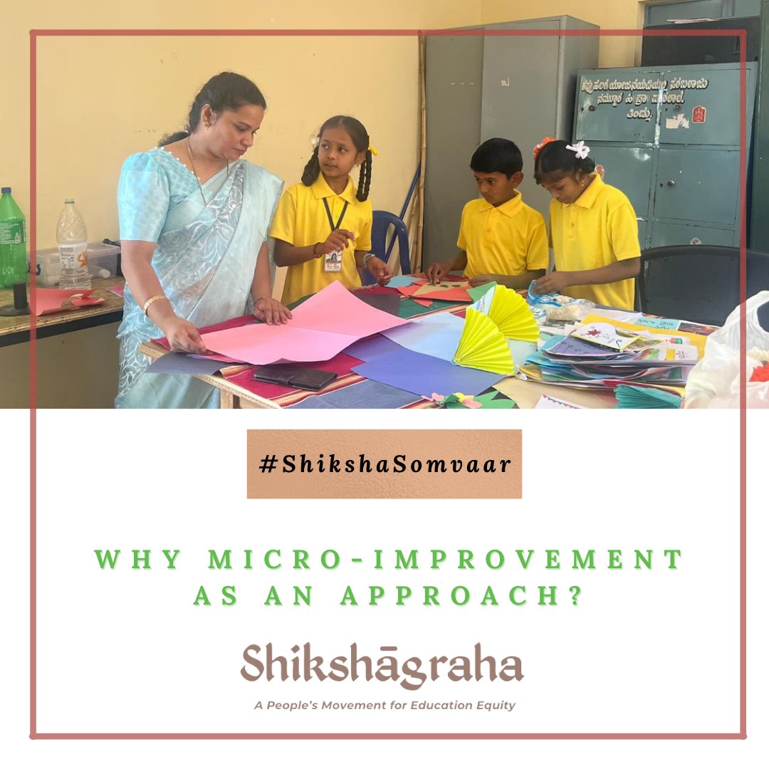 Shikshagraha's tweet photo. Why is #MicroImprovement important as an approach? Know more from our #ShikshaSomvaar - Educational Posts. 📖 Do you have a district's story of transformation? Fill out the Shikshāgraha interest form: https://t.co/BW79FAVbdi
@mantra4change @ShikshaLokam https://t.co/Ij999NoasJ