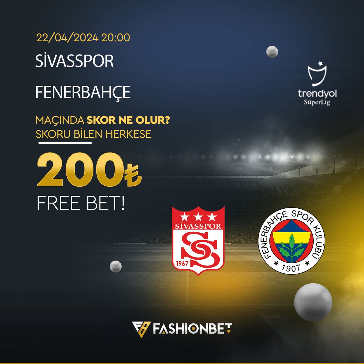🎁Sivasspor - Fenerbahçe karşılaşmasının skorunu doğru tahmin eden herkese 200₺ Freebet hediye!

👉Yapman gerekenler;

🔝Gönderiyi Retweetle,  
🐦Hesabımızı takip et, 
✏️Kullanıcı adını yoruma bırak!

📲Güncel giriş: bit.ly/fashionbetgiri…