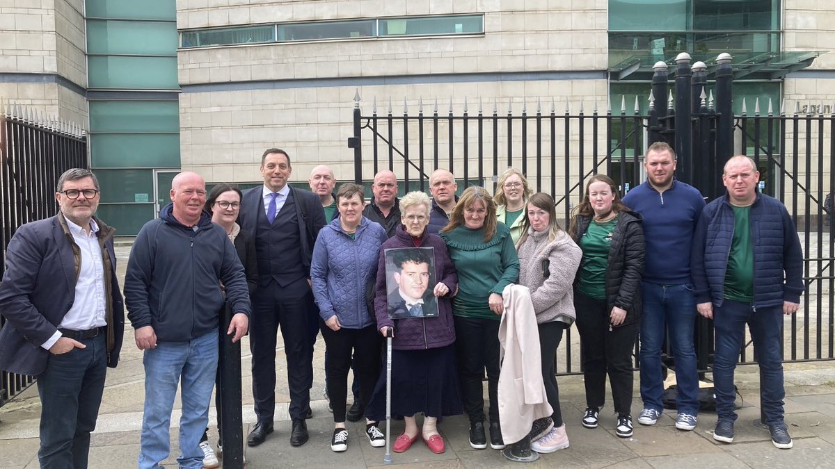 The family of Fergal McCusker were back at court today. We had expected get disclosure of a ‘gist’ of sensitive information but SoSNI is challenging the Coroner making such a disclosure so we are back at High Court tomorrow! Their long fight for truth continues @WattyGrahamsGAA