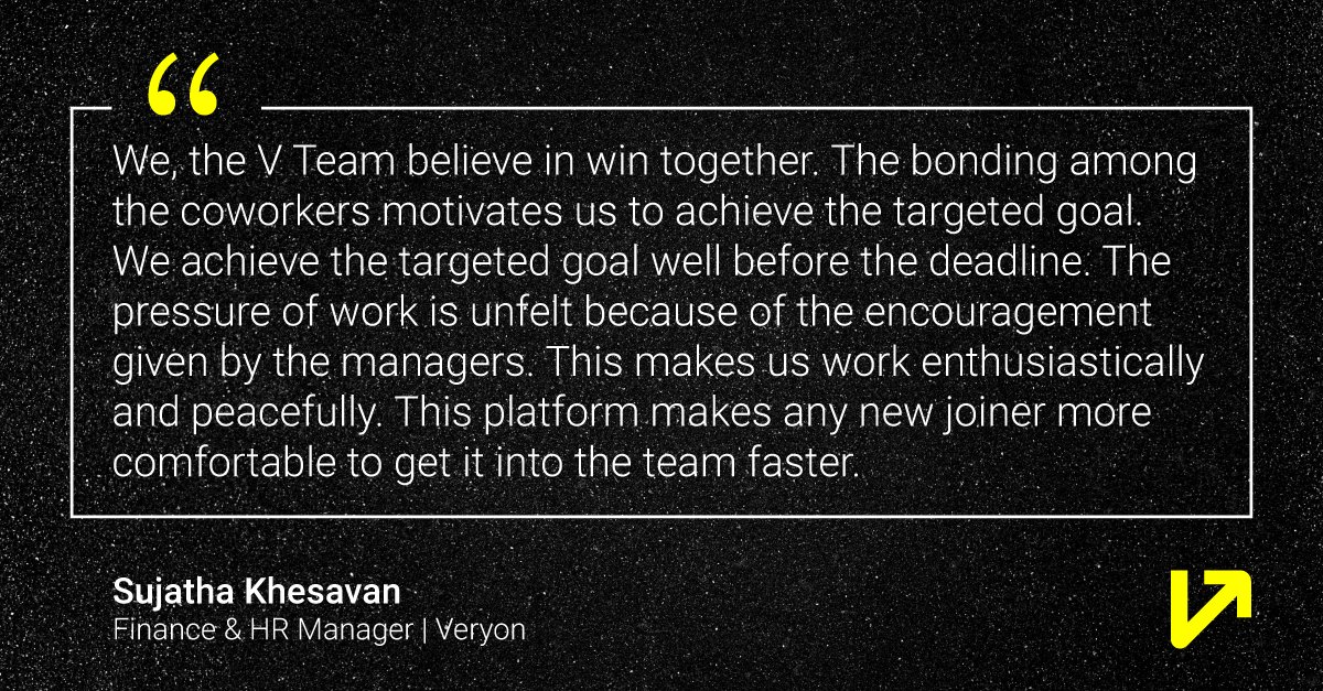 Success is so much more rewarding when shared with incredible team players. At Veryon, we focus on the “we” and not the “me.” The V-Team will always #WinTogether 👏

#LetsGetYouMoreUptime #Teamwork #VTeam