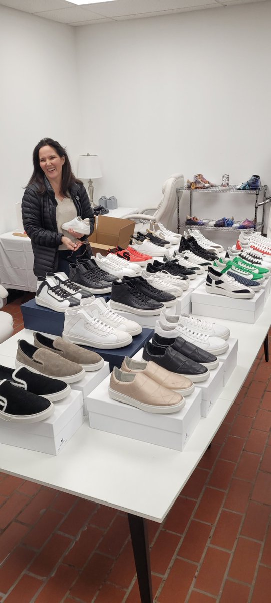 ShloopInc's tweet photo. Exciting News from the Fashion Front. We're crafting a new #BLKSWN Sustainable Luxury collection! Combining bold, classy Italian leather with US craftsmanship. Here's a sneak peek with our merchandise manager Ann, as we bring sneaker luxury &amp; sustainability together. #MadeinUSA https://t.co/zz4NK49WQq