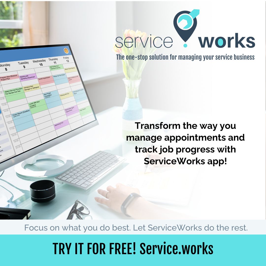 ServiceDotWorks's tweet image. Transform the way you manage appointments and track job progress with ServiceWorks app! ⏰📊 #ServiceWorks #FieldService