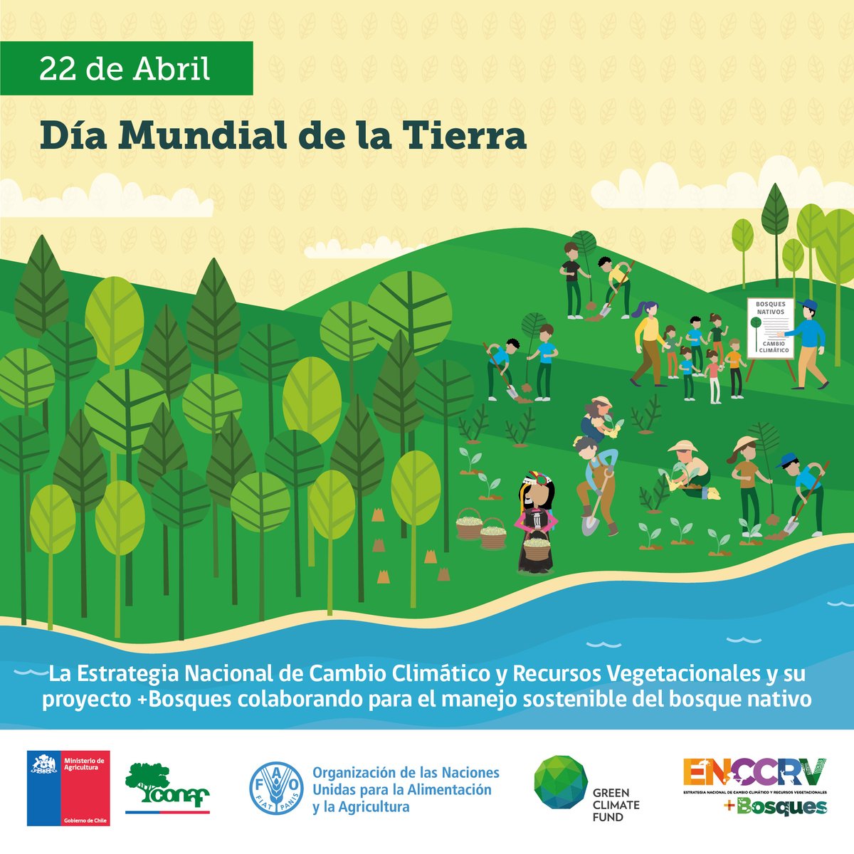 FAOChile's tweet photo. ✋Que el cambio climático 🔥🌪️no sea el motivo para la pérdida del equilibrio de la Tierra y sus ecosistemas 🌍🦋🍂.

Desde el proyecto +Bosques🌳, apoyado por @FAOChile, hacemos un llamado a adoptar medidas para frenar los efectos nocivos de la crisis climática. 
#DíaDeLaTierra https://t.co/PgIzWR4v4q